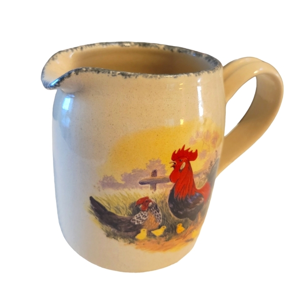 Pottery Pitcher w/Rooster - Picture 2 of 3